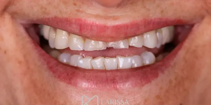 Resultado de facetas resinas, antes do tratamento